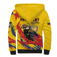 Personalized Colombia Sherpa Hoodie Colombian Andean Condor With Coat Of Arms - Wonder Print Shop