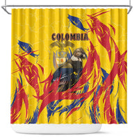 Colombia Shower Curtain Colombian Andean Condor With Coat Of Arms - Wonder Print Shop