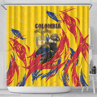 Colombia Shower Curtain Colombian Andean Condor With Coat Of Arms - Wonder Print Shop