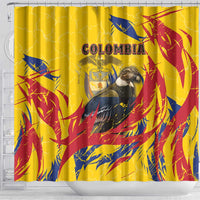 Colombia Shower Curtain Colombian Andean Condor With Coat Of Arms - Wonder Print Shop
