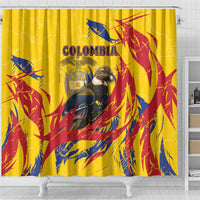 Colombia Shower Curtain Colombian Andean Condor With Coat Of Arms - Wonder Print Shop