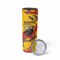 Personalized Colombia Skinny Tumbler Colombian Andean Condor With Coat Of Arms - Wonder Print Shop