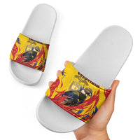 Colombia Slide Sandals Colombian Andean Condor With Coat Of Arms - Wonder Print Shop