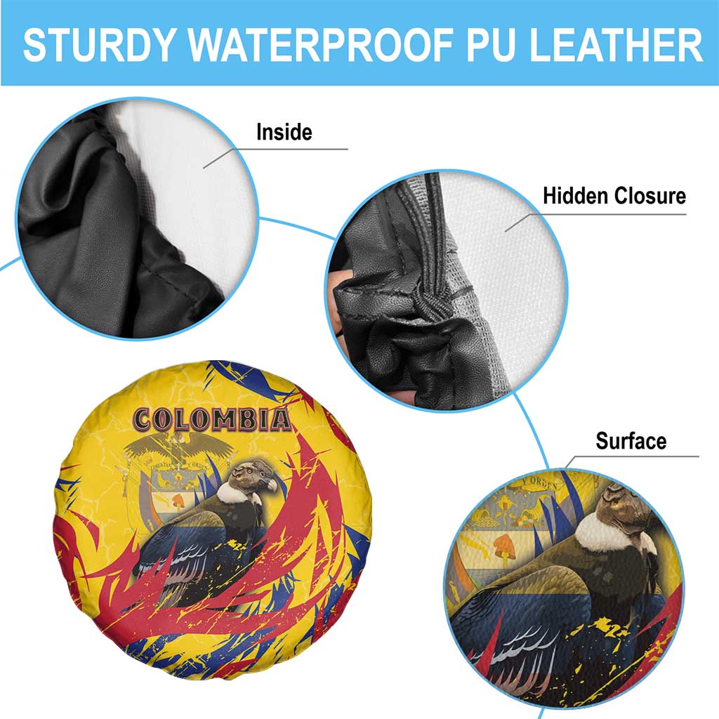 Colombia Spare Tire Cover Colombian Andean Condor With Coat Of Arms - Wonder Print Shop