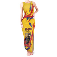 Personalized Colombia Tank Maxi Dress Colombian Andean Condor With Coat Of Arms - Wonder Print Shop