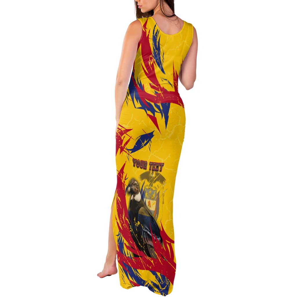 Personalized Colombia Tank Maxi Dress Colombian Andean Condor With Coat Of Arms - Wonder Print Shop