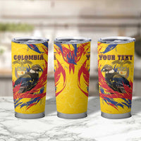 Personalized Colombia Tumbler Cup Colombian Andean Condor With Coat Of Arms - Wonder Print Shop