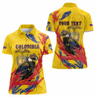 Personalized Colombia Women Polo Shirt Colombian Andean Condor With Coat Of Arms - Wonder Print Shop
