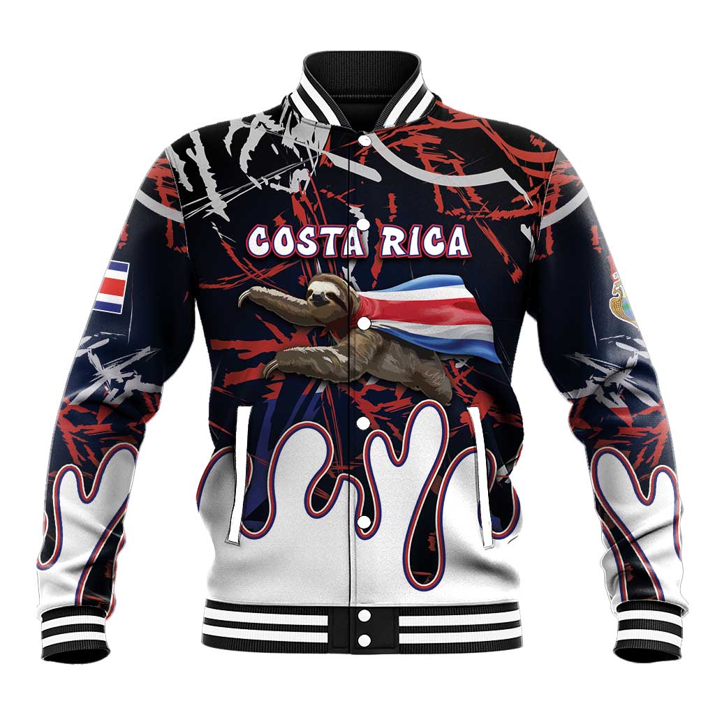 Personalized Costa Rica Baseball Jacket Flying Sloth - Wonder Print Shop