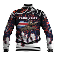 Personalized Costa Rica Baseball Jacket Flying Sloth - Wonder Print Shop