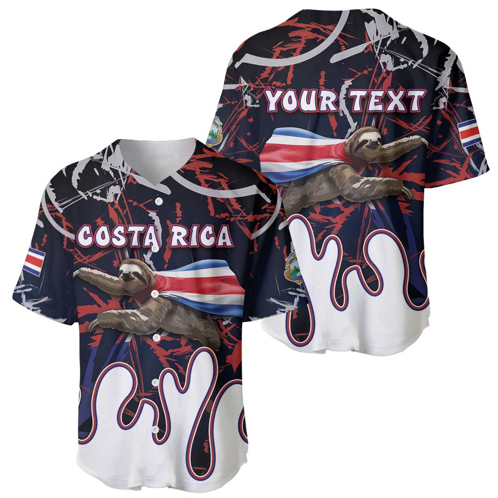 Personalized Costa Rica Baseball Jersey Flying Sloth - Wonder Print Shop