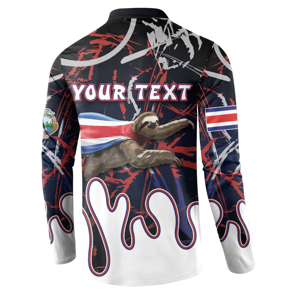 Personalized Costa Rica Button Sweatshirt Flying Sloth - Wonder Print Shop