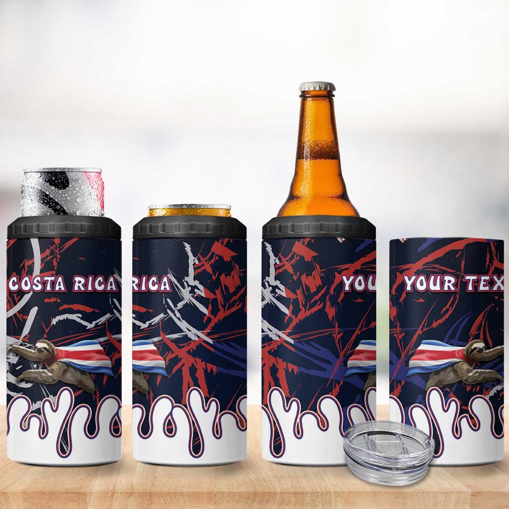 Personalized Costa Rica 4 in 1 Can Cooler Tumbler Flying Sloth - Wonder Print Shop