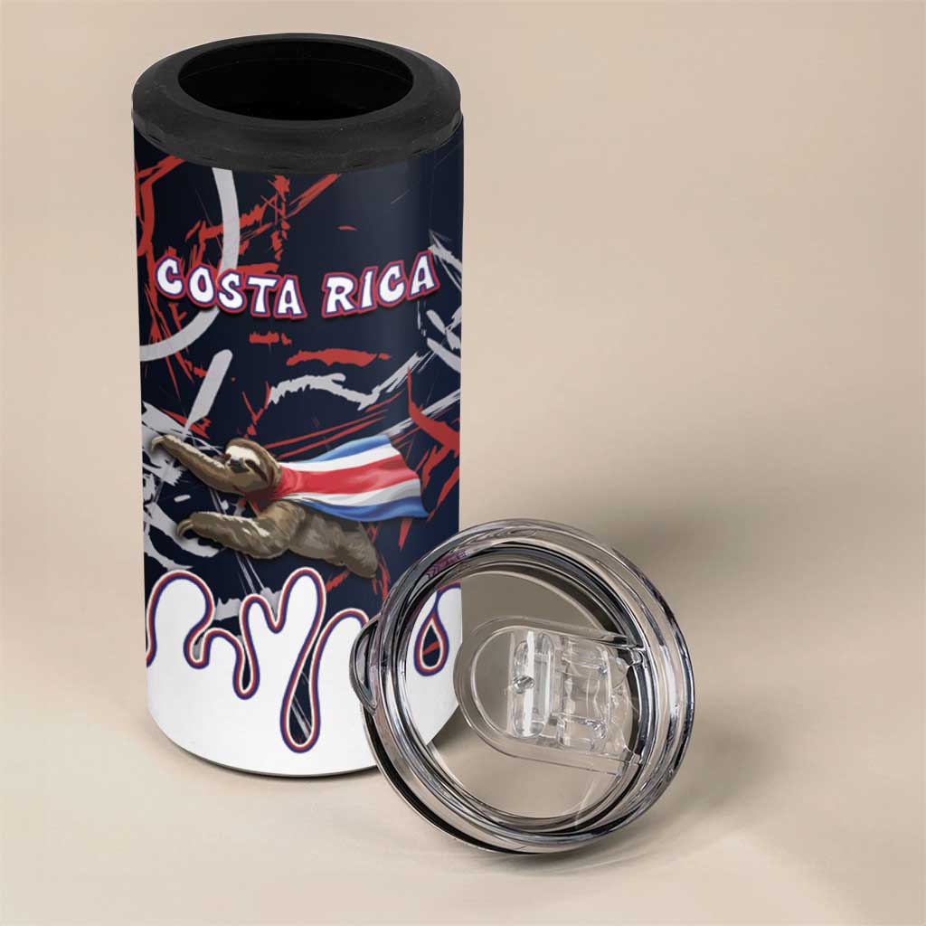 Personalized Costa Rica 4 in 1 Can Cooler Tumbler Flying Sloth - Wonder Print Shop