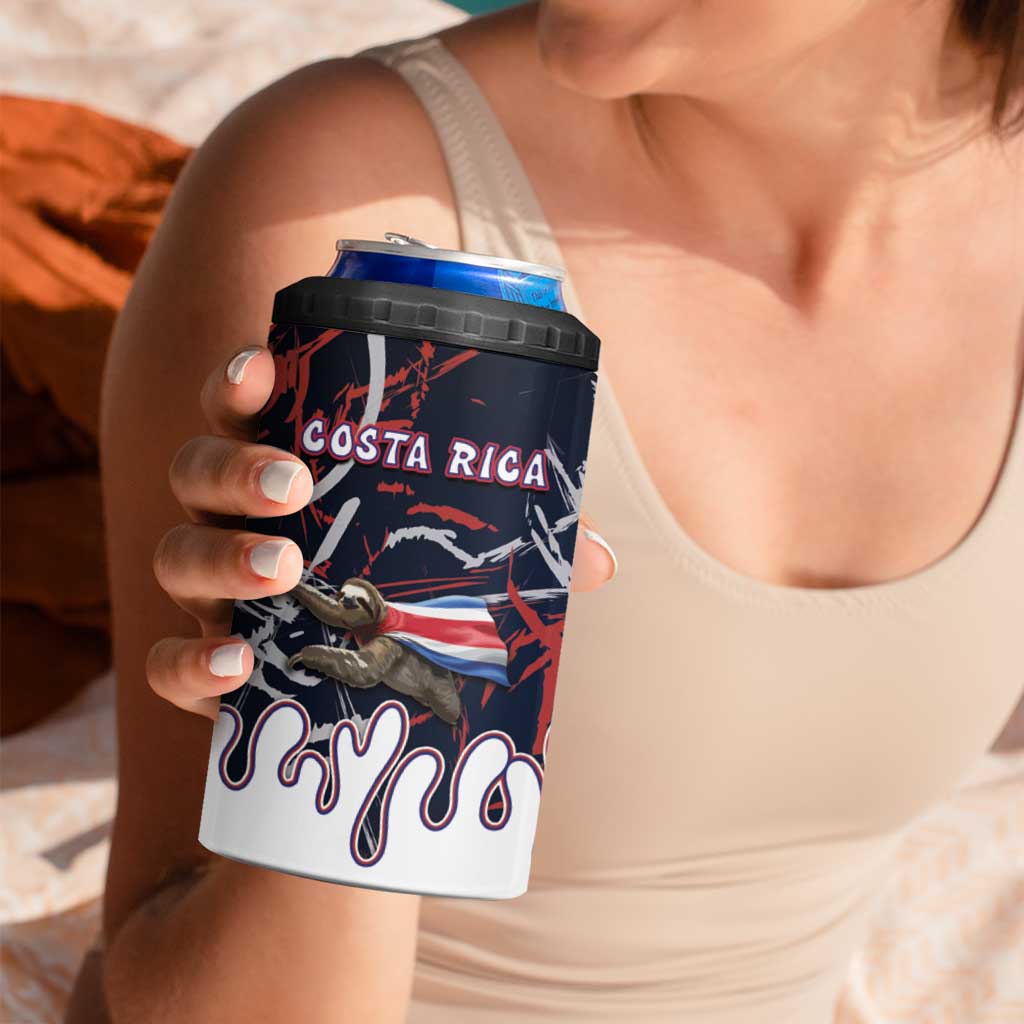 Personalized Costa Rica 4 in 1 Can Cooler Tumbler Flying Sloth - Wonder Print Shop