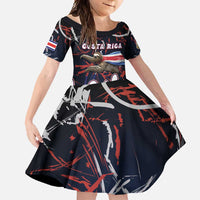 Personalized Costa Rica Family Matching Long Sleeve Bodycon Dress and Hawaiian Shirt Flying Sloth - Wonder Print Shop