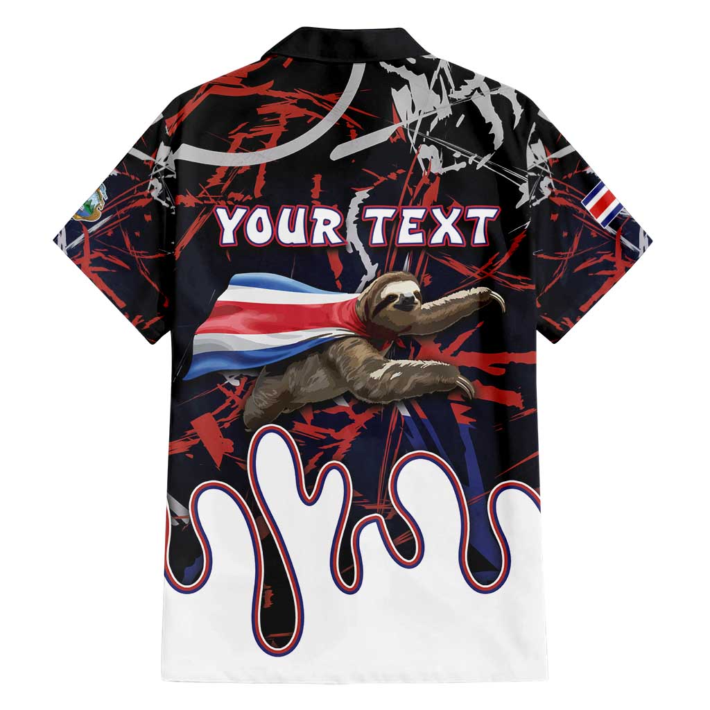 Personalized Costa Rica Family Matching Off Shoulder Short Dress and Hawaiian Shirt Flying Sloth - Wonder Print Shop