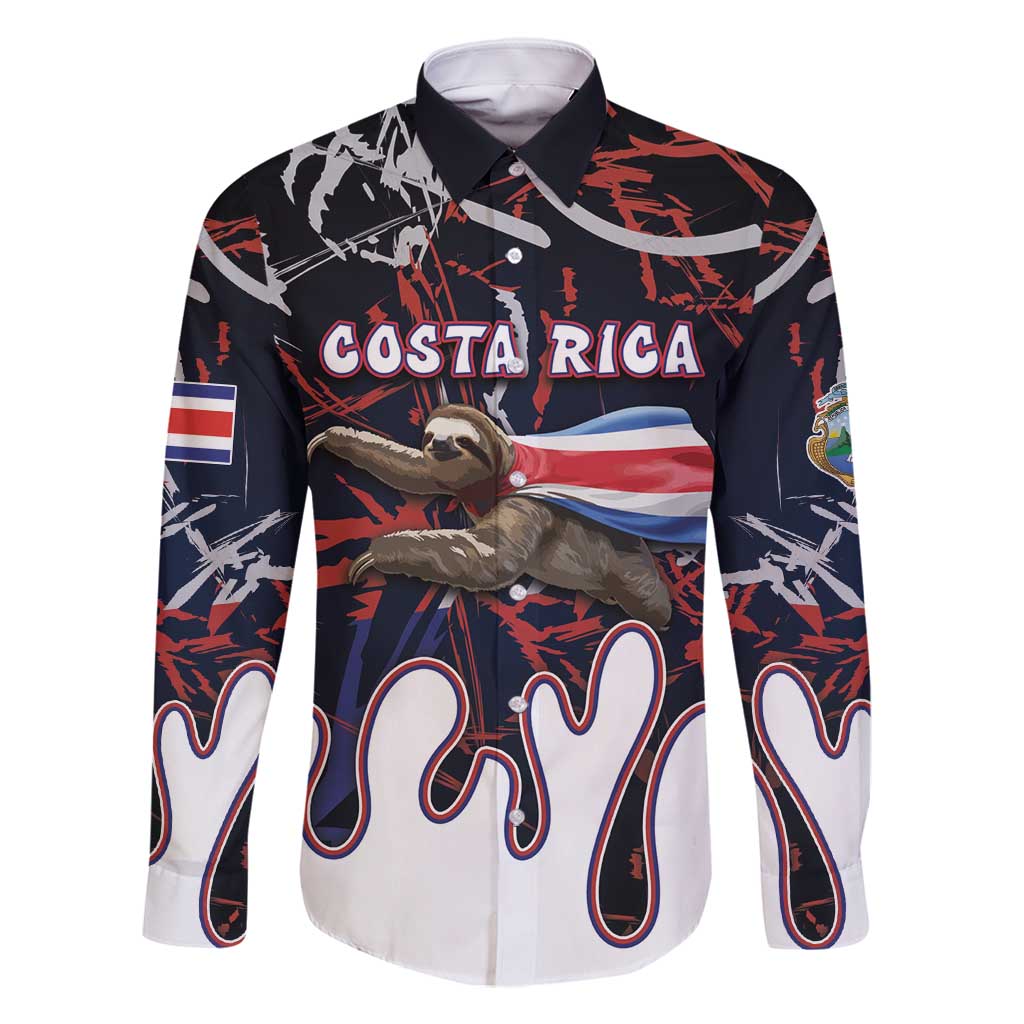 Personalized Costa Rica Family Matching Off Shoulder Short Dress and Hawaiian Shirt Flying Sloth - Wonder Print Shop