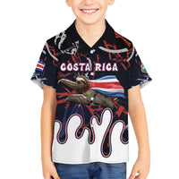 Personalized Costa Rica Family Matching Tank Maxi Dress and Hawaiian Shirt Flying Sloth - Wonder Print Shop