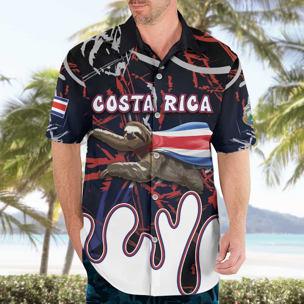 Personalized Costa Rica Hawaiian Shirt Flying Sloth - Wonder Print Shop