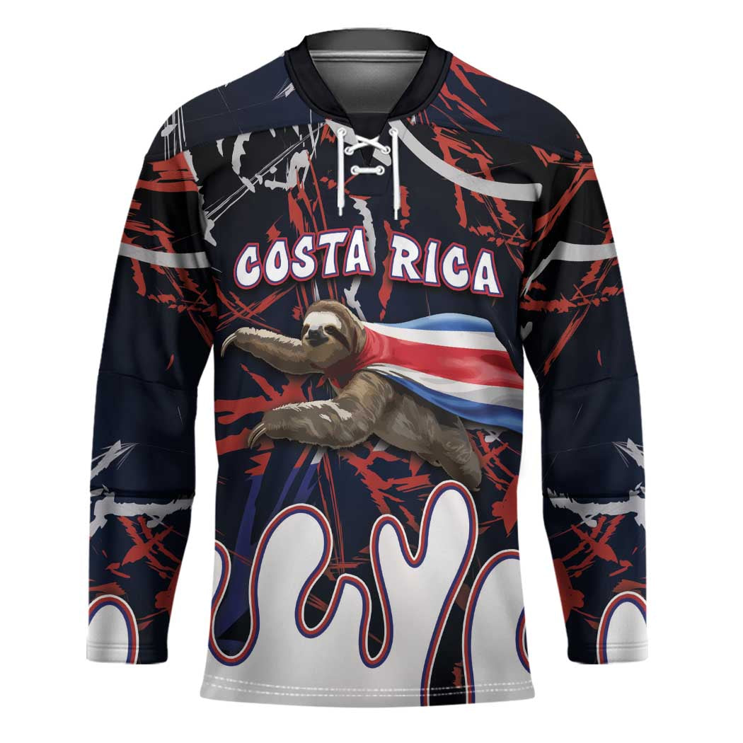 Personalized Costa Rica Hockey Jersey Flying Sloth - Wonder Print Shop