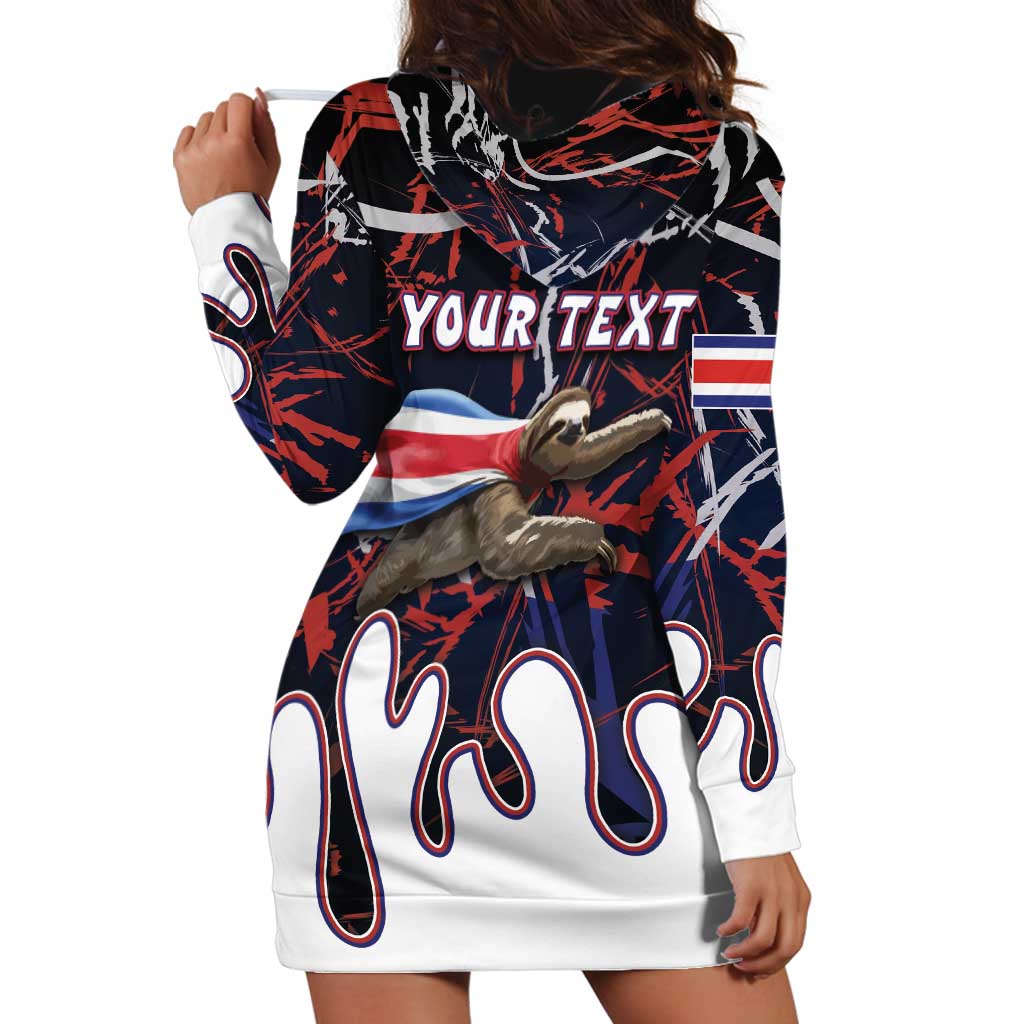 Personalized Costa Rica Hoodie Dress Flying Sloth - Wonder Print Shop