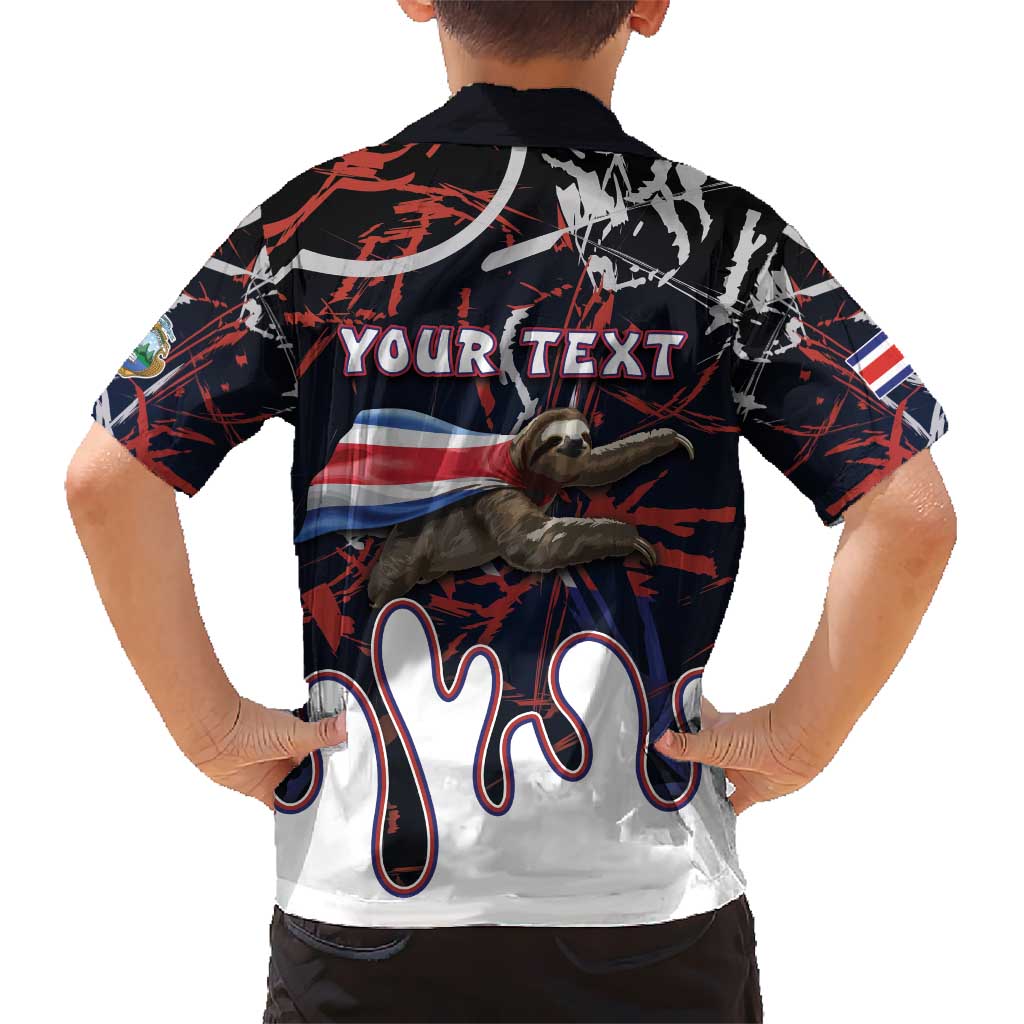 Personalized Costa Rica Kid Hawaiian Shirt Flying Sloth - Wonder Print Shop