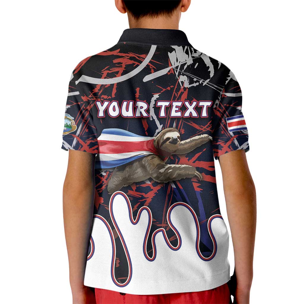 Personalized Costa Rica Kid Polo Shirt Flying Sloth - Wonder Print Shop