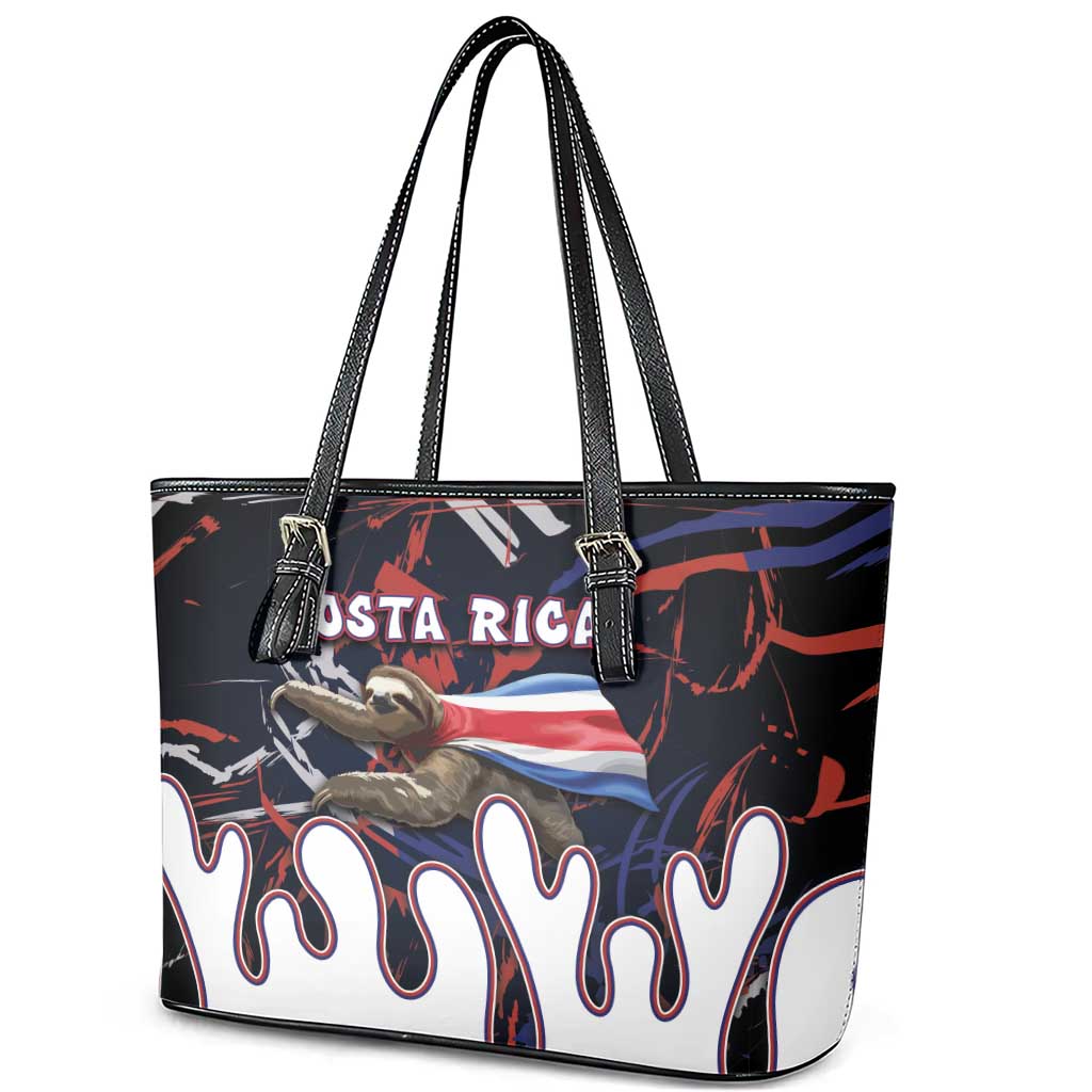 Costa Rica Leather Tote Bag Flying Sloth - Wonder Print Shop