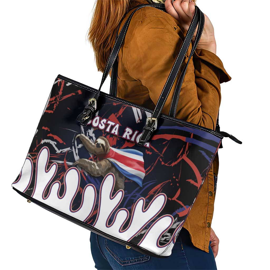 Costa Rica Leather Tote Bag Flying Sloth - Wonder Print Shop