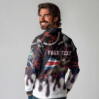 Personalized Costa Rica Long Sleeve Polo Shirt Flying Sloth - Wonder Print Shop