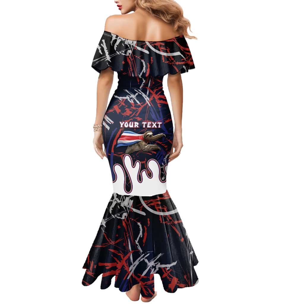 Personalized Costa Rica Mermaid Dress Flying Sloth - Wonder Print Shop