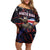 Personalized Costa Rica Off Shoulder Short Dress Flying Sloth - Wonder Print Shop