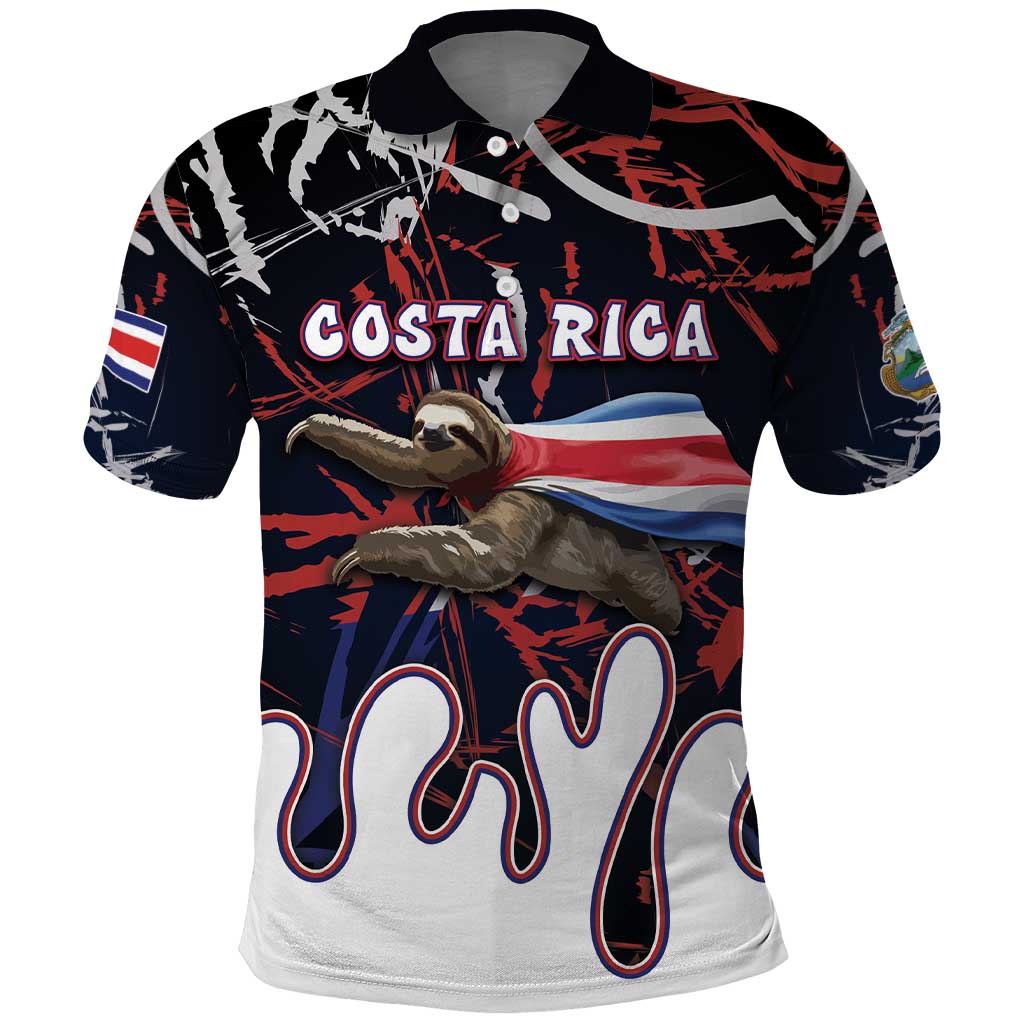 Personalized Costa Rica Polo Shirt Flying Sloth - Wonder Print Shop