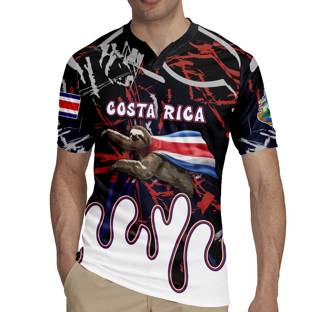 Personalized Costa Rica Rugby Jersey Flying Sloth - Wonder Print Shop