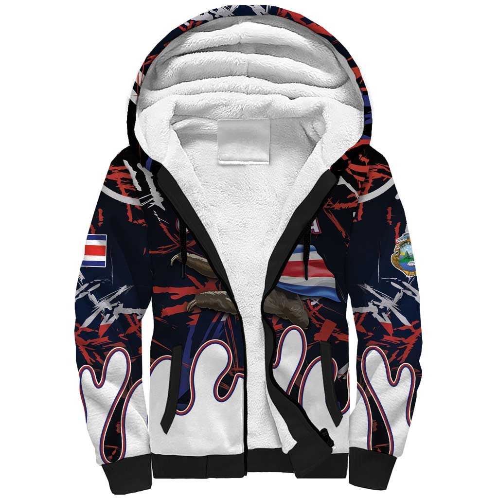 Personalized Costa Rica Sherpa Hoodie Flying Sloth - Wonder Print Shop