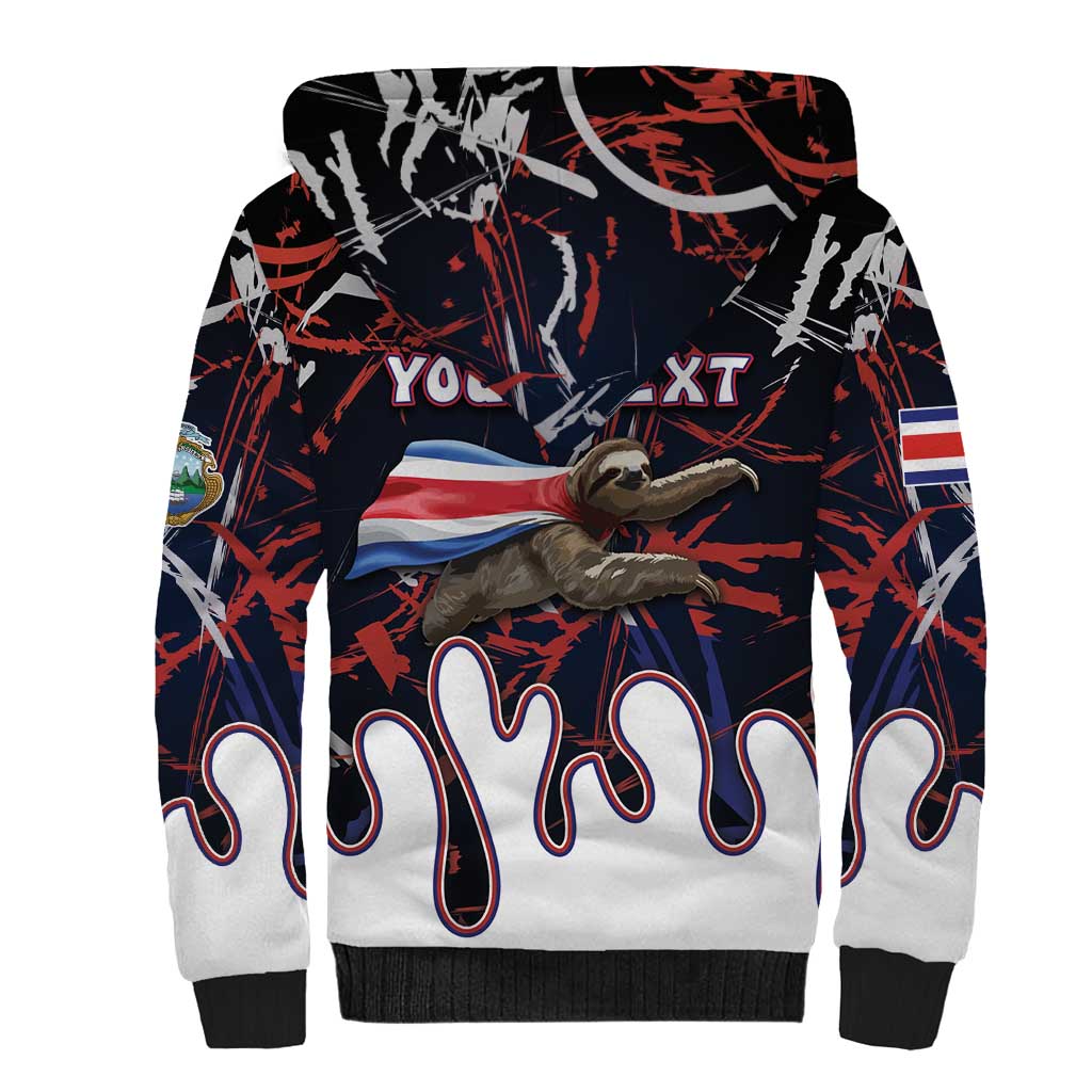 Personalized Costa Rica Sherpa Hoodie Flying Sloth - Wonder Print Shop