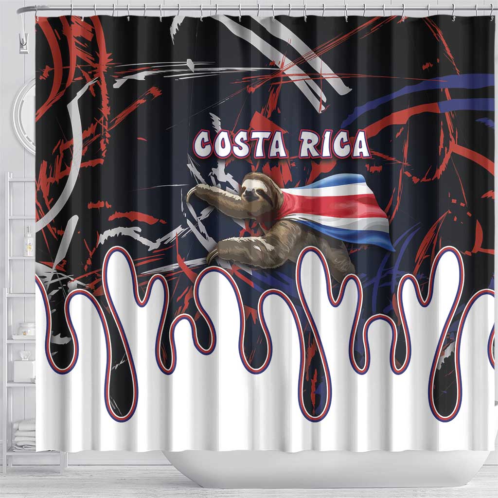 Costa Rica Shower Curtain Flying Sloth - Wonder Print Shop