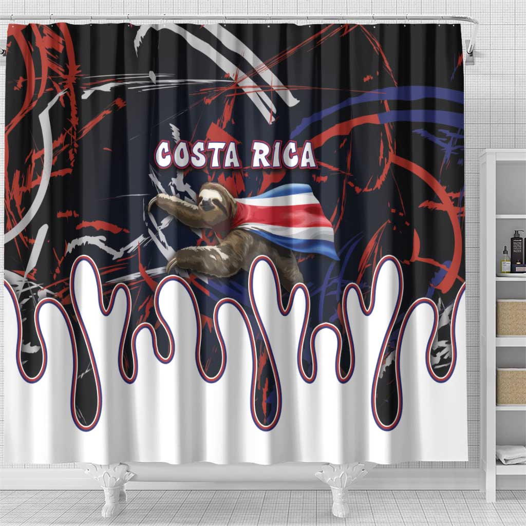 Costa Rica Shower Curtain Flying Sloth - Wonder Print Shop