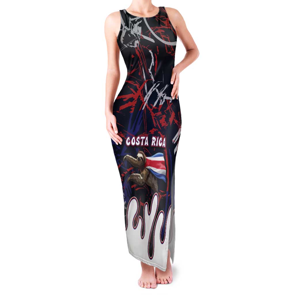 Personalized Costa Rica Tank Maxi Dress Flying Sloth - Wonder Print Shop