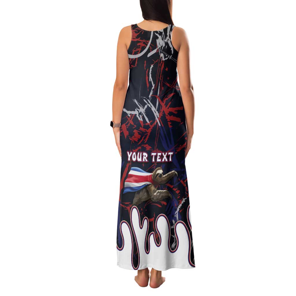 Personalized Costa Rica Tank Maxi Dress Flying Sloth - Wonder Print Shop