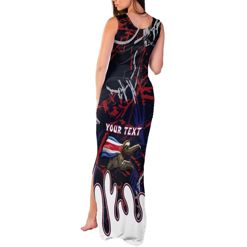 Personalized Costa Rica Tank Maxi Dress Flying Sloth - Wonder Print Shop
