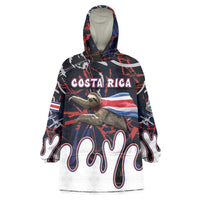 Personalized Costa Rica Wearable Blanket Hoodie Flying Sloth - Wonder Print Shop
