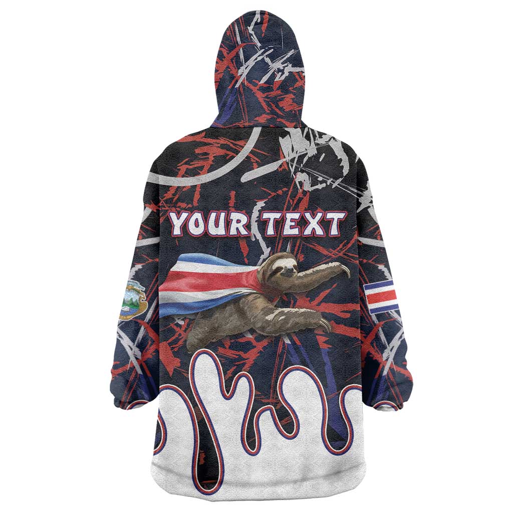 Personalized Costa Rica Wearable Blanket Hoodie Flying Sloth - Wonder Print Shop