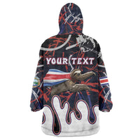 Personalized Costa Rica Wearable Blanket Hoodie Flying Sloth - Wonder Print Shop