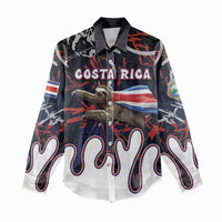 Personalized Costa Rica Women Casual Shirt Flying Sloth - Wonder Print Shop