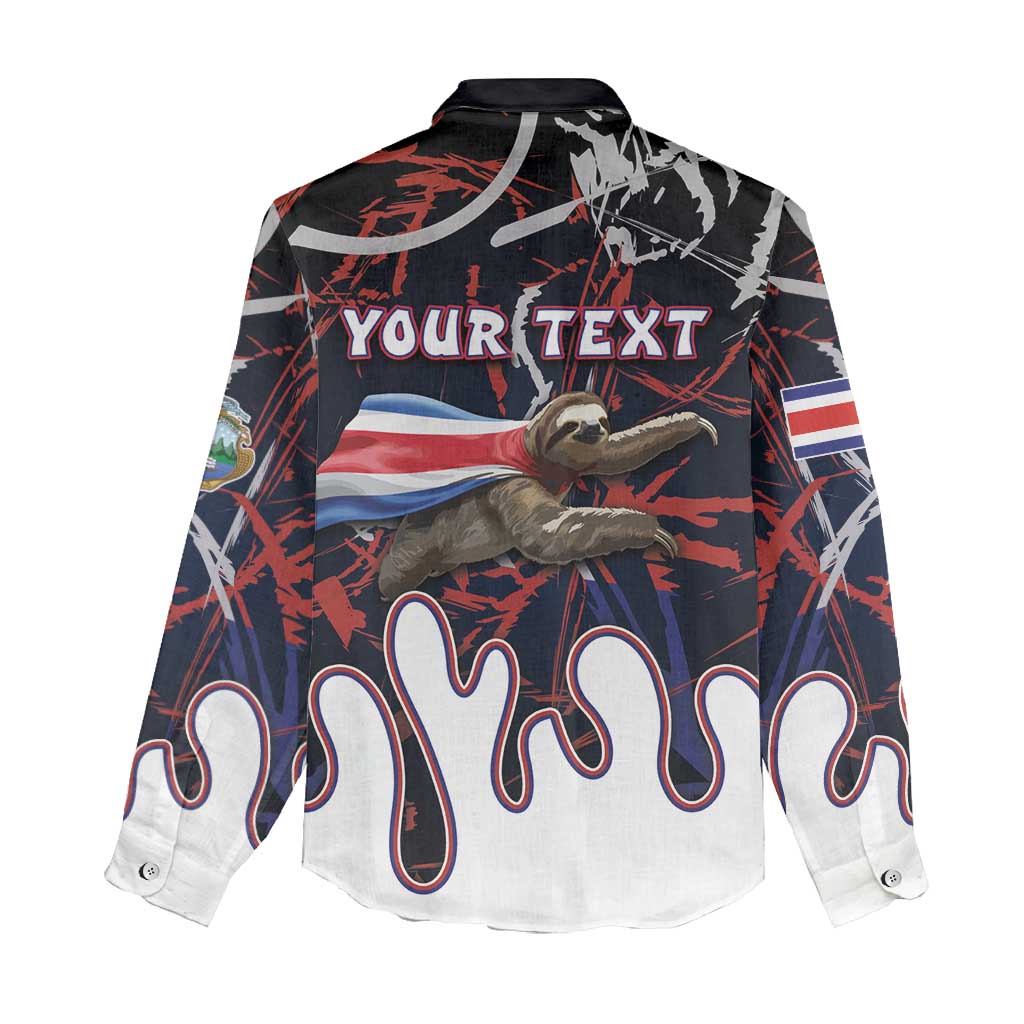 Personalized Costa Rica Women Casual Shirt Flying Sloth - Wonder Print Shop