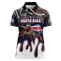 Personalized Costa Rica Women Polo Shirt Flying Sloth - Wonder Print Shop