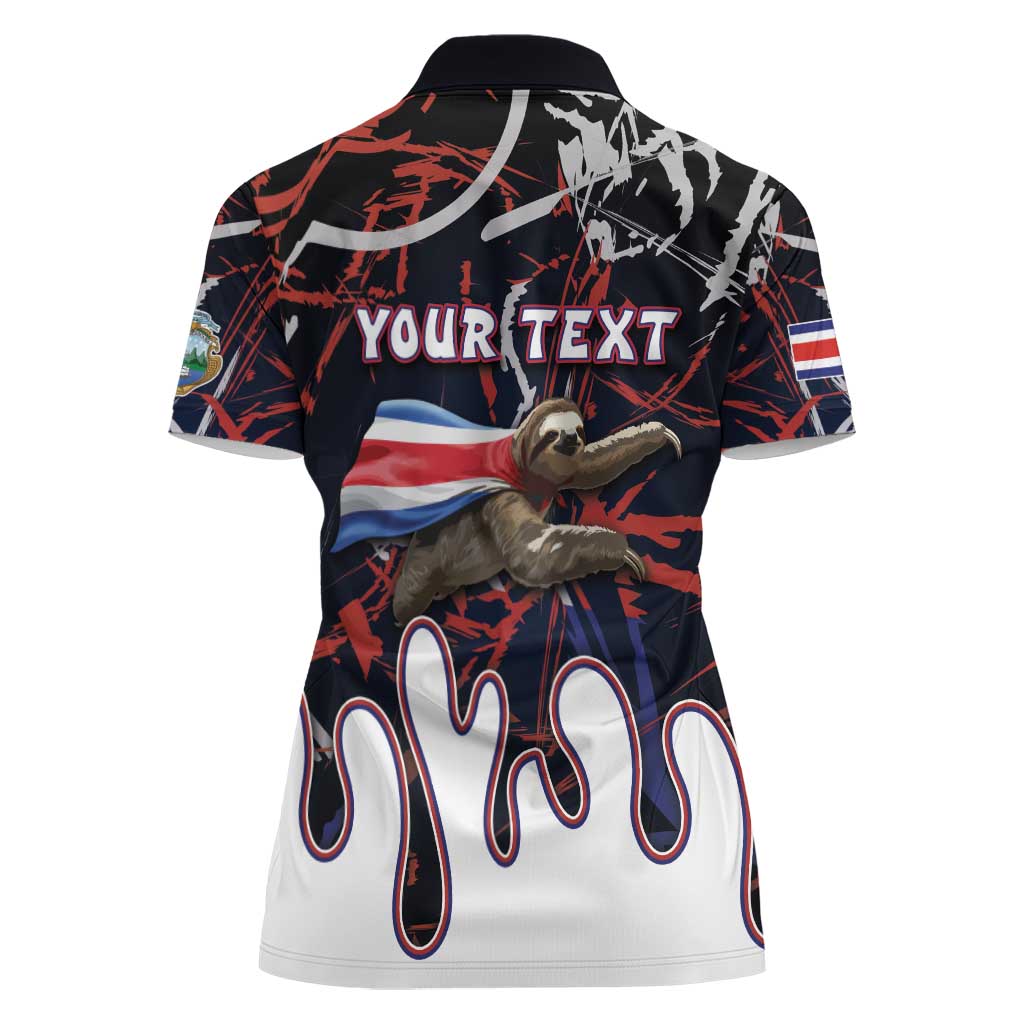 Personalized Costa Rica Women Polo Shirt Flying Sloth - Wonder Print Shop