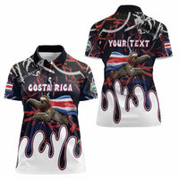 Personalized Costa Rica Women Polo Shirt Flying Sloth - Wonder Print Shop